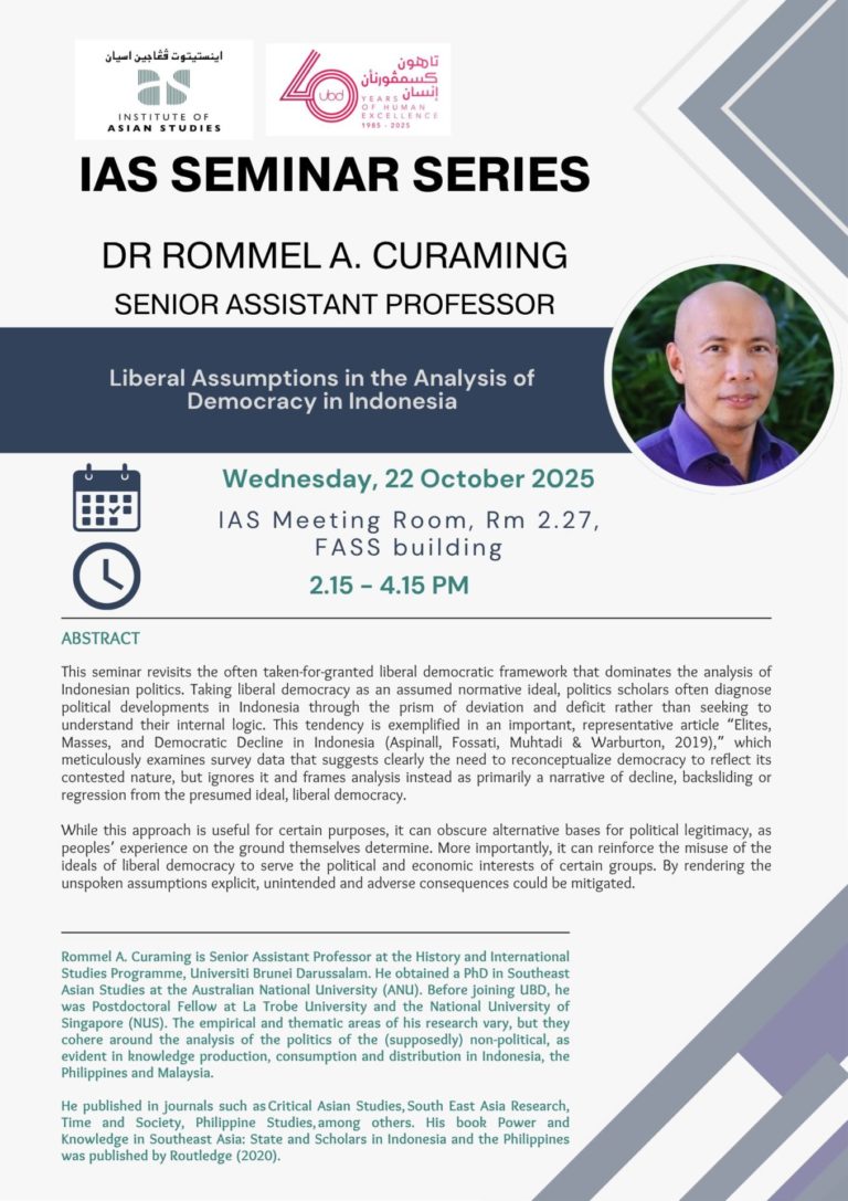 Read more about the article Seminar on Liberal Assumptions in the Analysis of Democracy in Indonesia